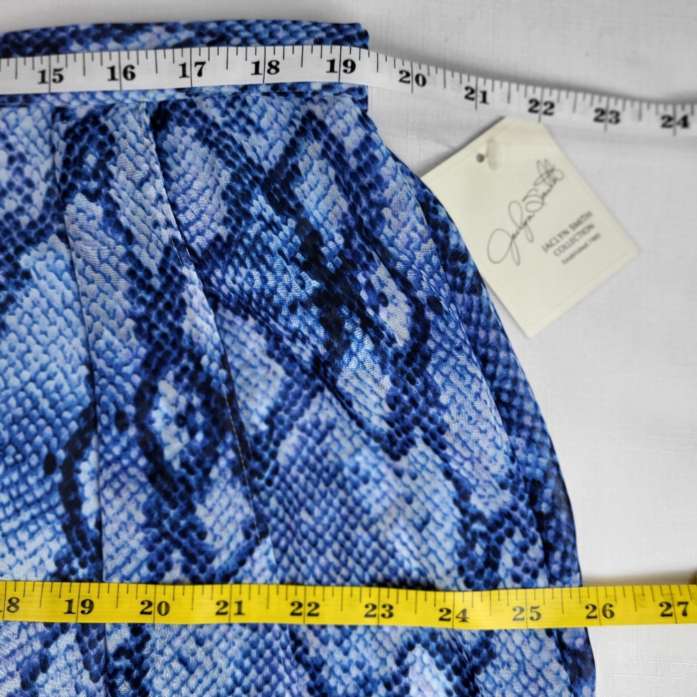 Jaclyn Smith SKIRT Womens Plus Size XXL Blue Snakeskin Design Chiffon Midi NWT - Picture 6 of 15